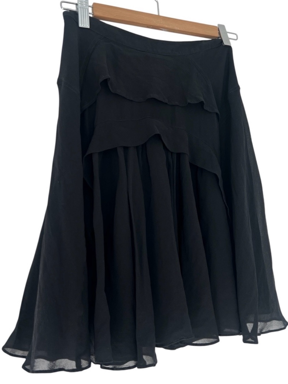 ETRO Black Skirt 100% Silk Luxury Size EU 40